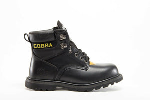 Men's Work Boot Cobra C826S Steel Toe Black Leather Goodyear Welt Construction