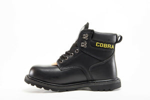 Men's Work Boot Cobra C826S Steel Toe Black Leather Goodyear Welt Construction